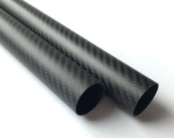 Matte finish carbon fiber tubes